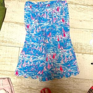 Lilly Pulitzer sailboat, romper, size medium strapless